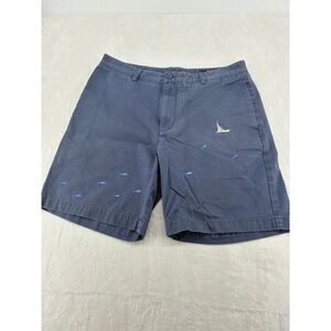 Vineyard Vines Club Short Mens 36 Shorts Blue Embroidered Fish Sailboat Cotton